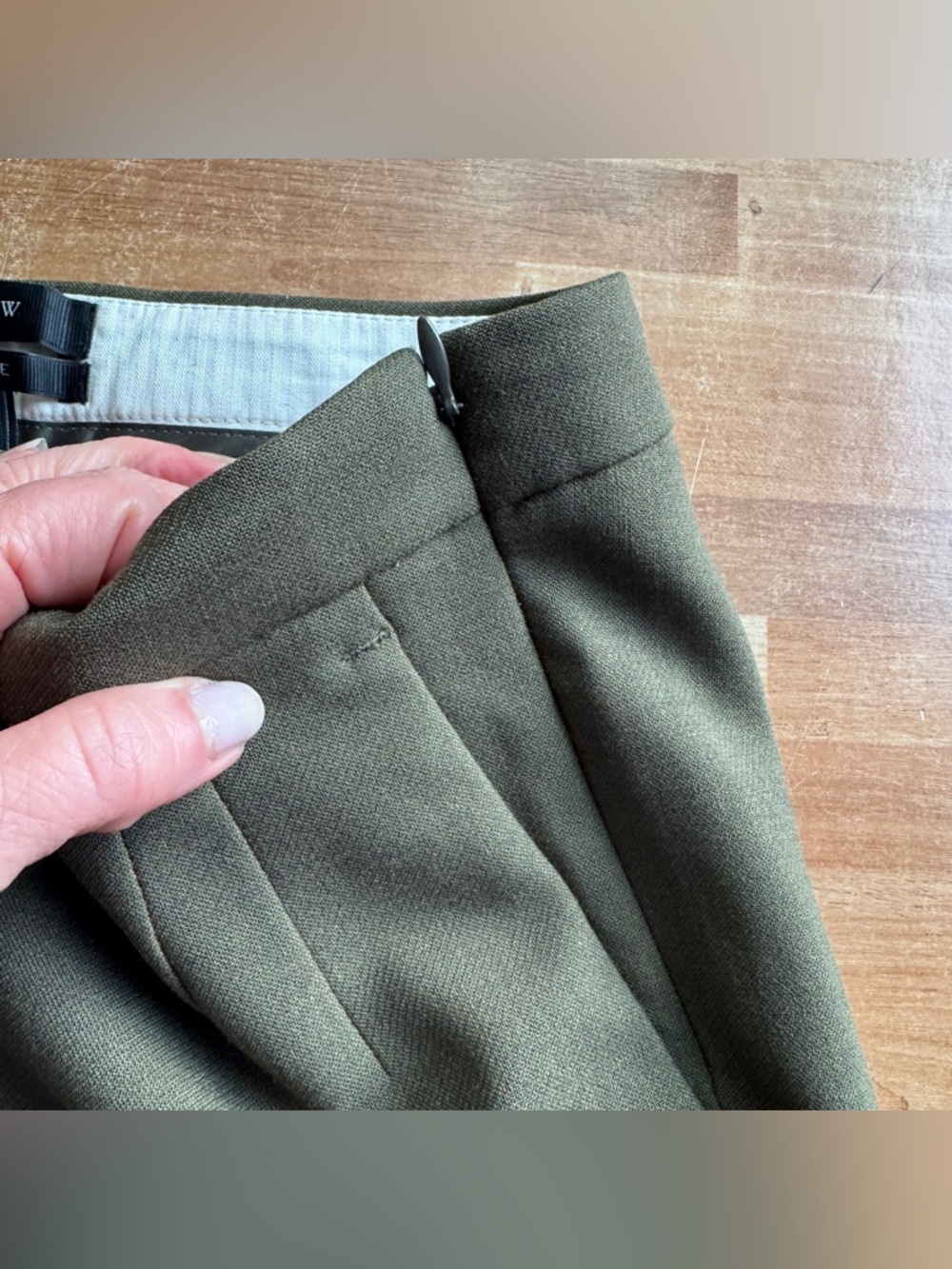 J. Crew martie wool slacks, army green, ankle pants, size 0 - Picture 8 of 12